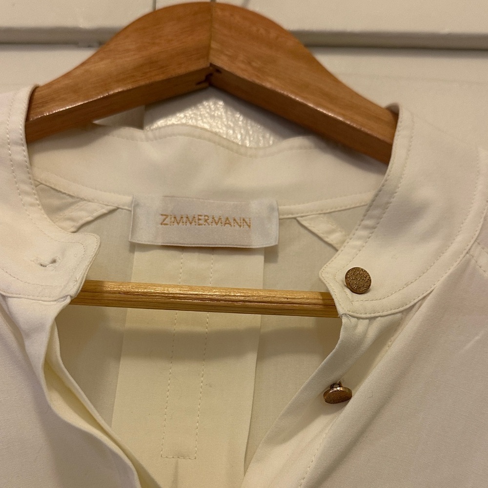 Zimmermann Cream Button-Up Blouse - Picture 9 of 15